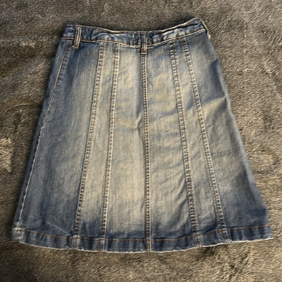 H&M Sz 4 Vintage style Womens Skirt/Blue Denim knee length Skirt/A Line Skirt - Picture 5 of 10